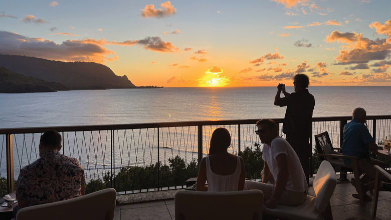 Sunset views from the resort's Welina Terrace restaurant.