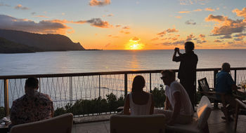 Sunset views from the resort's Welina Terrace restaurant.