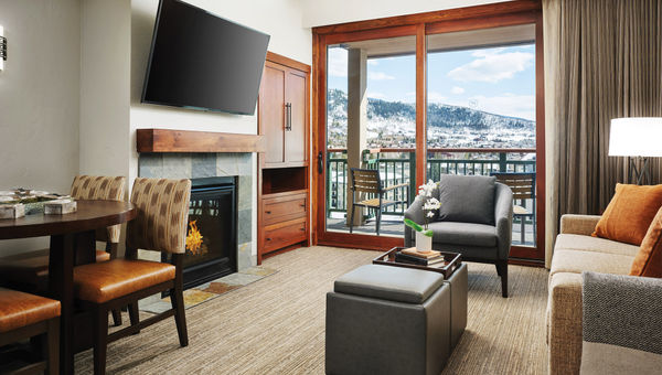 A living room at a Sheraton Steamboat Resort Villas accommodation.