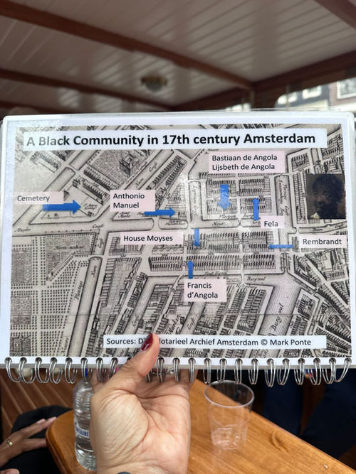 A map of some of the spots exploring the Black heritage of Amsterdam.