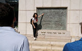 A monument to the founders of Tel Aviv on Rothchild Boulevard, Tel Aviv.