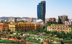 Skanderbeg Square in Tirana, Albania.