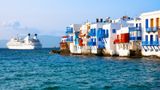 A cruise ship near Mykonos.