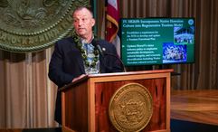 Hawaii Gov. Josh Green at Regenerative Tourism Bill signing.