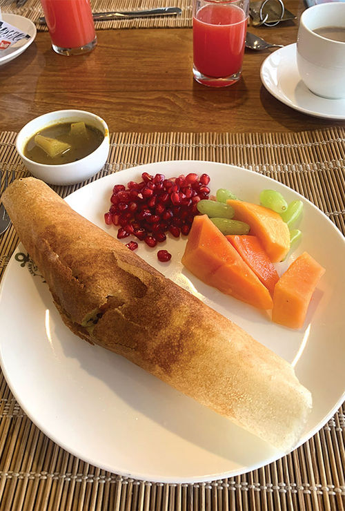 Lunch buffet offerings onboard the Raj Mahal.