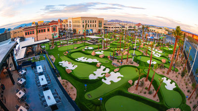 Two 18-hole miniature golf courses and other games are featured at PopStroke at Town Center in Las Vegas.