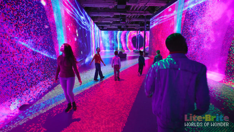 Lite-Brites form dynamic new worlds in a new show at Illuminarium Las Vegas.