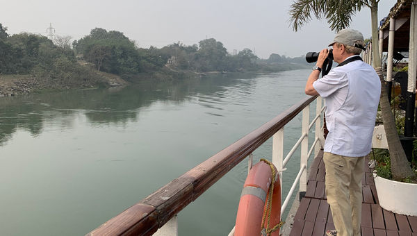 Raj Mahal's Sun Deck offered ample space for viewing life on the river and along riverbanks.