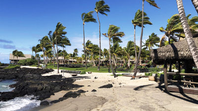 The resort fronts Kahuwai Bay, where guests have space to do many ocean activities.