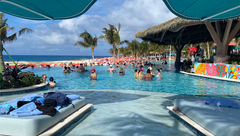 A view of Hideaway Beach from one of the cabanas.