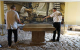 Sharpe at the Magdala Center in the Galilee, home to the ruins of a synagogue dating from the first century and considered the birthplace of Mary Magdalene.