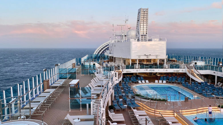 The central pool deck on the Sun Princess.