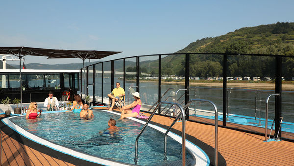 The pool on AmaWaterways' AmaPrima is a good place to head to cool off on a hot summer day.