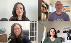 Travel Weekly editors, clockwise from top left: Hospitality editor Christina Jelski, aviation editor Robert Silk, news editor Johanna Jainchill and managing editor and Folo host Rebecca Tobin.