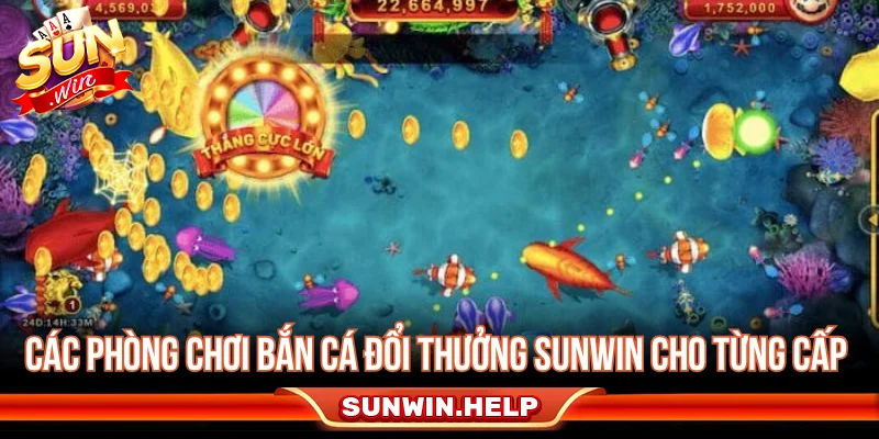 Các phòng chơi bắn cá đổi thưởng theo từng cấp độ