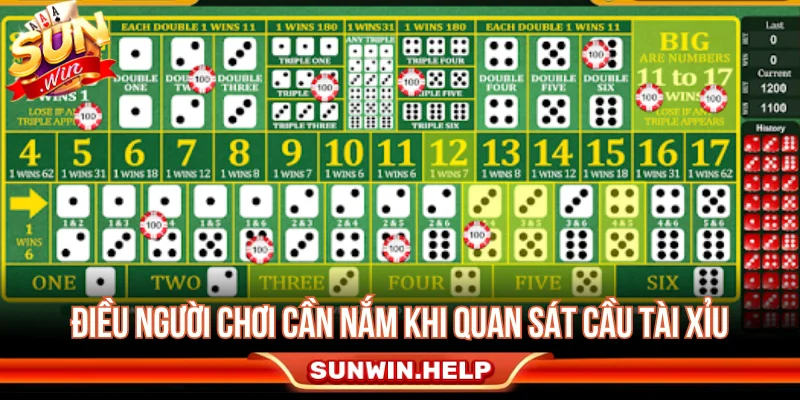 Các lưu ý quan trọng khi quan sát cầu tài xỉu