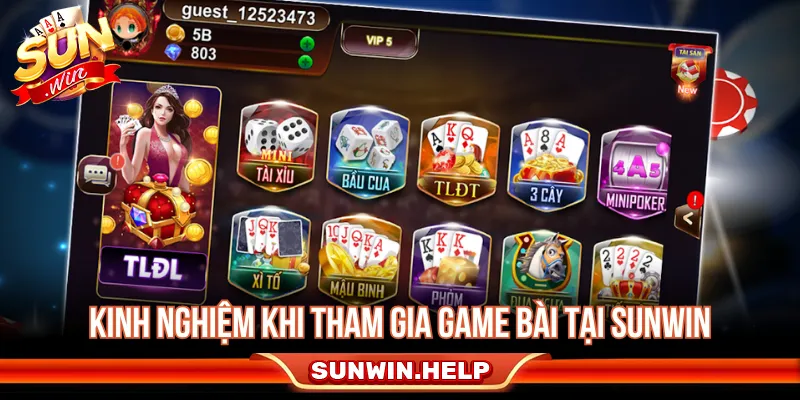 Kinh nghiệm chơi game bài Sunwin có kiểm soát